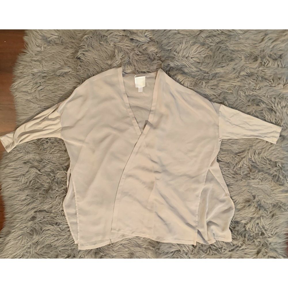 WynneLayers Beige Sheer Kimono Cardigan Size XS